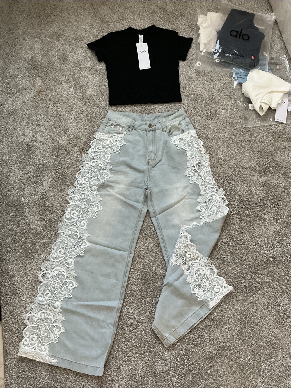 Jeans+top alo yoga